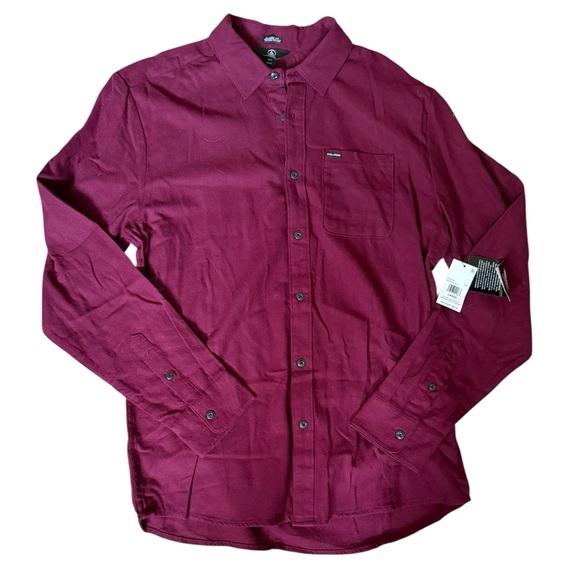 Volcom Deep Red Casual Shirt - Picture 1 of 2